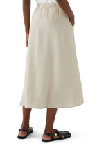 Organic Linen Midi Skirt